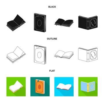 Vector design of training and cover symbol. Collection of training and bookstore Stock Illustration