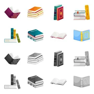 Vector design of training and cover symbol. Set of training and bookstore vector Stock Illustration