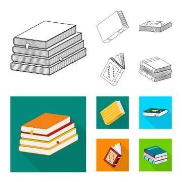 Vector design of training and cover sign. Set of training and bookstore stock Stock Illustration