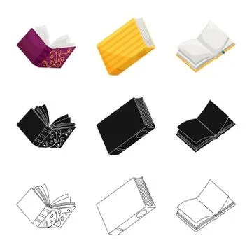 Vector design of training and cover logo. Set of training and bookstore stock Stock Illustration