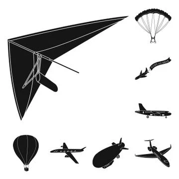 Vector design of transport and object logo. Collection of transport and gliding イラスト素材