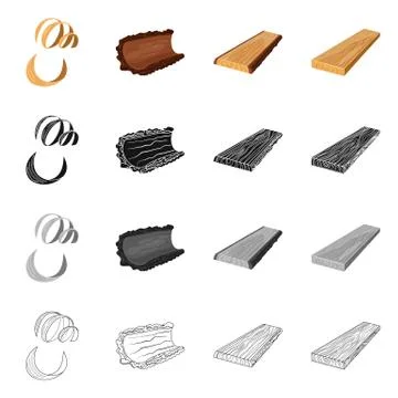 Vector design of tree and raw logo. Set of tree and construction vector icon for Stock Illustration