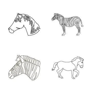 Vector design of trot and running symbol. Collection of trot and clipart stock Stock Illustration