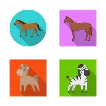 Vector design of trot and running sign. Set of trot and clipart stock vector Illustrazione stock