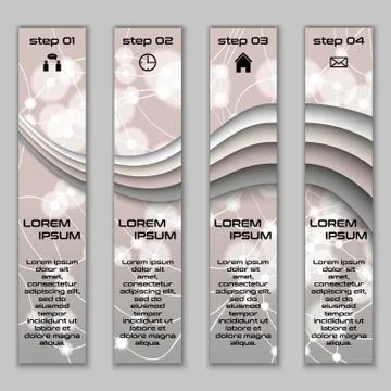 Vector design vertical banner set with abstract glowing elements イラスト素材