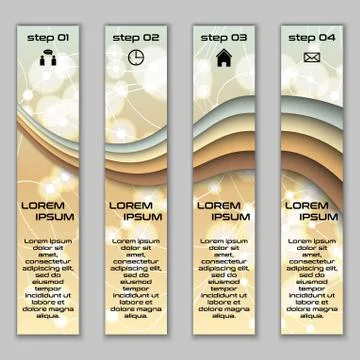 Vector design vertical banner set with abstract glowing elements イラスト素材