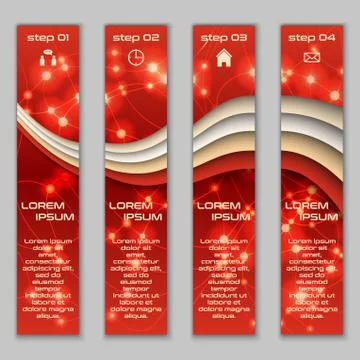 Vector design vertical banner set with abstract glowing elements 스톡 일러스트