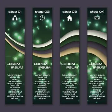Vector design vertical banner set with abstract glowing elements Illustrazione stock