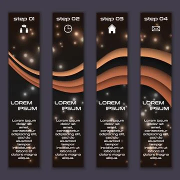 Vector design vertical banner set with abstract glowing elements イラスト素材