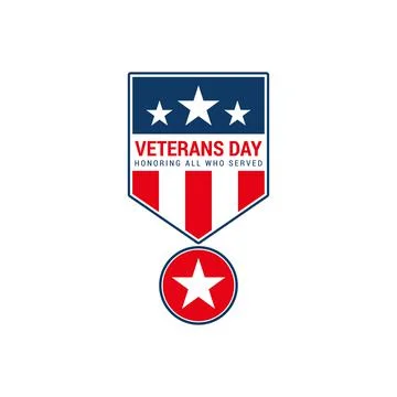 Vector design of Veterans Day template writing Stock Illustration