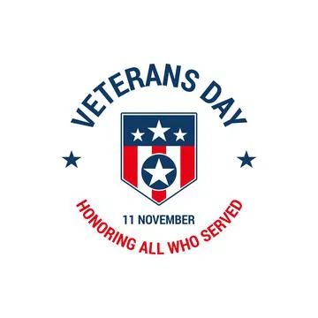 Vector design of Veterans Day template writing Stock Illustration