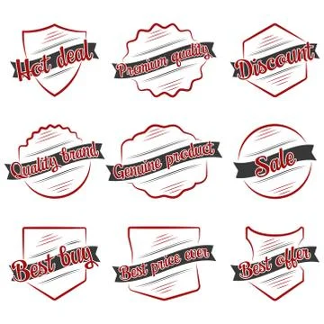 Vector design vintage elements, business sign, labels, badges and ribbons. Stock Illustration