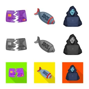 Vector design of virus and secure symbol. Collection of virus and cyber vector Stock Illustration