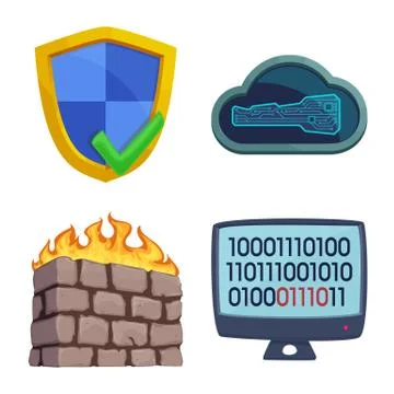 Vector design of virus and secure icon. Set of virus and cyber stock vector Stockillustratie