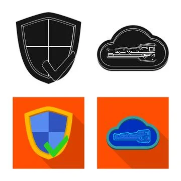 Vector design of virus and secure icon. Collection of virus and cyber vector Stock-Illustration