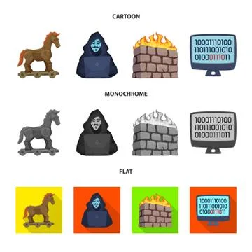 Vector design of virus and secure icon. Set of virus and cyber stock vector Stock-Illustration