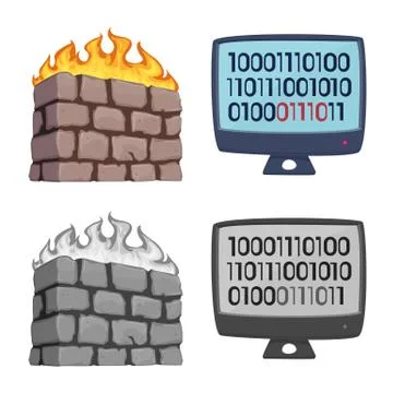 Vector design of virus and secure icon. Collection of virus and cyber vector イラスト素材