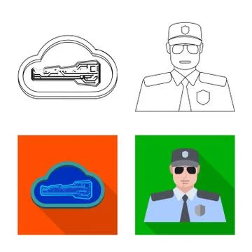 Vector design of virus and secure icon. Set of virus and cyber stock vector Stock-Illustration