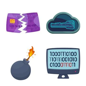 Vector design of virus and secure icon. Collection of virus and cyber vector イラスト素材