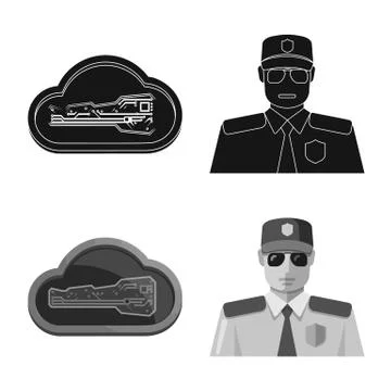 Vector design of virus and secure icon. Set of virus and cyber vector icon for Stock-Illustration