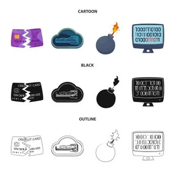 Vector design of virus and secure logo. Set of virus and cyber stock symbol for イラスト素材