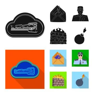 Vector design of virus and secure logo. Collection of virus and cyber vector Stockillustratie