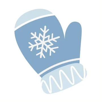 Vector design warm knitted mittens isolated on transparent background. Cute p Stock Illustration