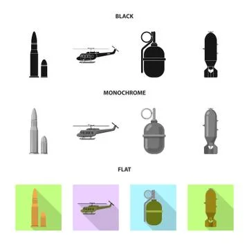 Vector design of weapon and gun sign. Set of weapon and army stock symbol for イラスト素材