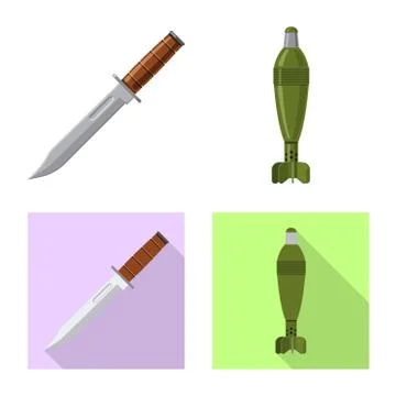 Vector design of weapon and gun icon. Collection of weapon and army stock vector Stock Illustration
