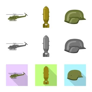 Vector design of weapon and gun icon. Collection of weapon and army stock symbol Stock Illustration