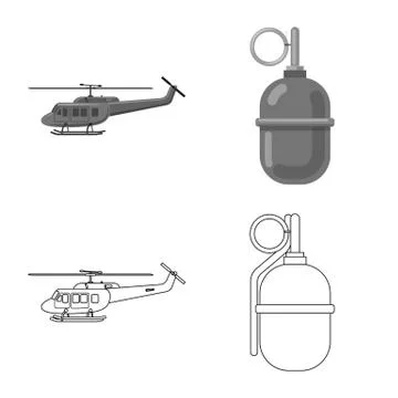 Vector design of weapon and gun icon. Set of weapon and army vector icon for Stockillustratie