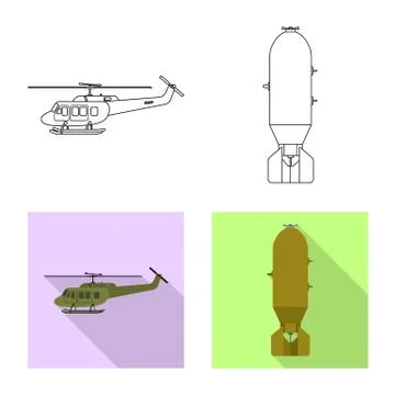 Vector design of weapon and gun symbol. Collection of weapon and army stock Stock Illustration