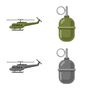 Vector design of weapon and gun icon. Set of weapon and army stock symbol for Stock Illustration
