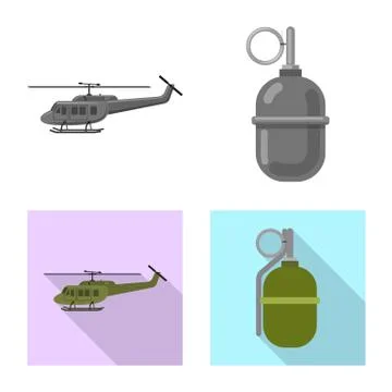 Vector design of weapon and gun symbol. Collection of weapon and army stock Stock Illustration