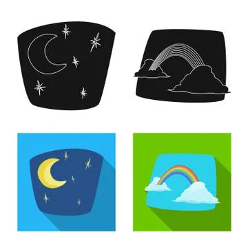 Vector design of weather and climate symbol. Set of weather and cloud vector Stock Illustration