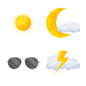 Vector design of weather and climate icon. Collection of weather and cloud stock Illustrazione stock