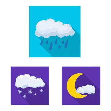 Vector design of weather and climate icon. Collection of weather and cloud stock Illustrazione stock