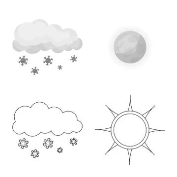 Vector design of weather and climate logo. Collection of weather and cloud Stock Illustration