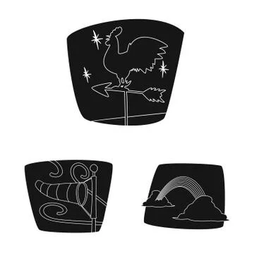 Vector design of weather and climate icon. Collection of weather and cloud stock Stock Illustration