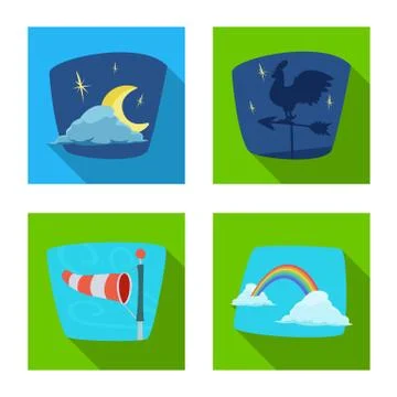 Vector design of weather and climate icon. Set of weather and cloud stock symbol Illustrazione stock