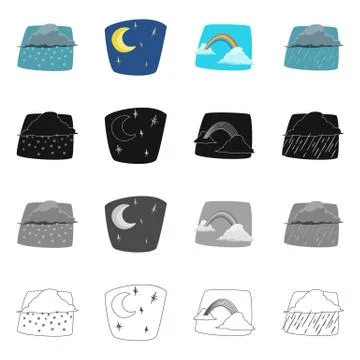 Vector design of weather and climate logo. Collection of weather and cloud stock Stock Illustration