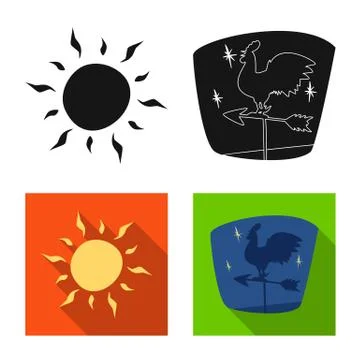 Vector design of weather and climate icon. Set of weather and cloud vector icon Illustration