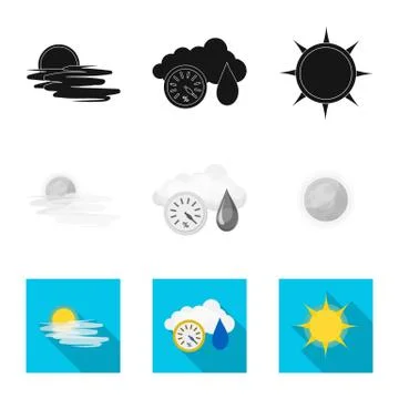 Vector design of weather and climate logo. Collection of weather and cloud Stock Illustration
