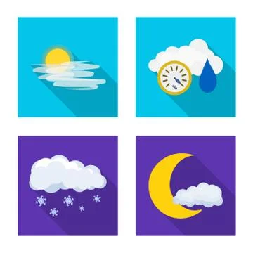 Vector design of weather and climate logo. Set of weather and cloud stock symbol イラスト素材