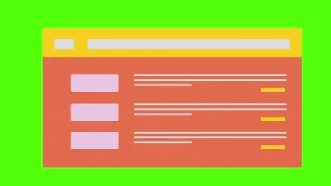 Vector design of a website page on a green screen background for chroma keying Video stock 164864466