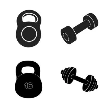 Vector design of weight and lifting logo. Collection of weight and exercise Illustrazione stock
