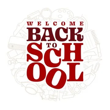Vector design welcome back to school typography Stock Illustration