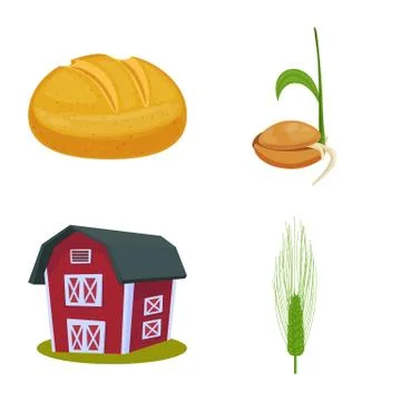 Vector design of wheat and corn symbol. Set of wheat and harvest stock symbol Stock Illustration