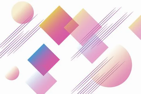 Vector design of a white background with flat geometric shapes Stock Illustration