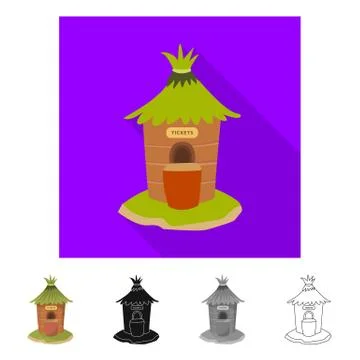 Vector design of window and counter icon. Collection of window and ticket stock Stock Illustration